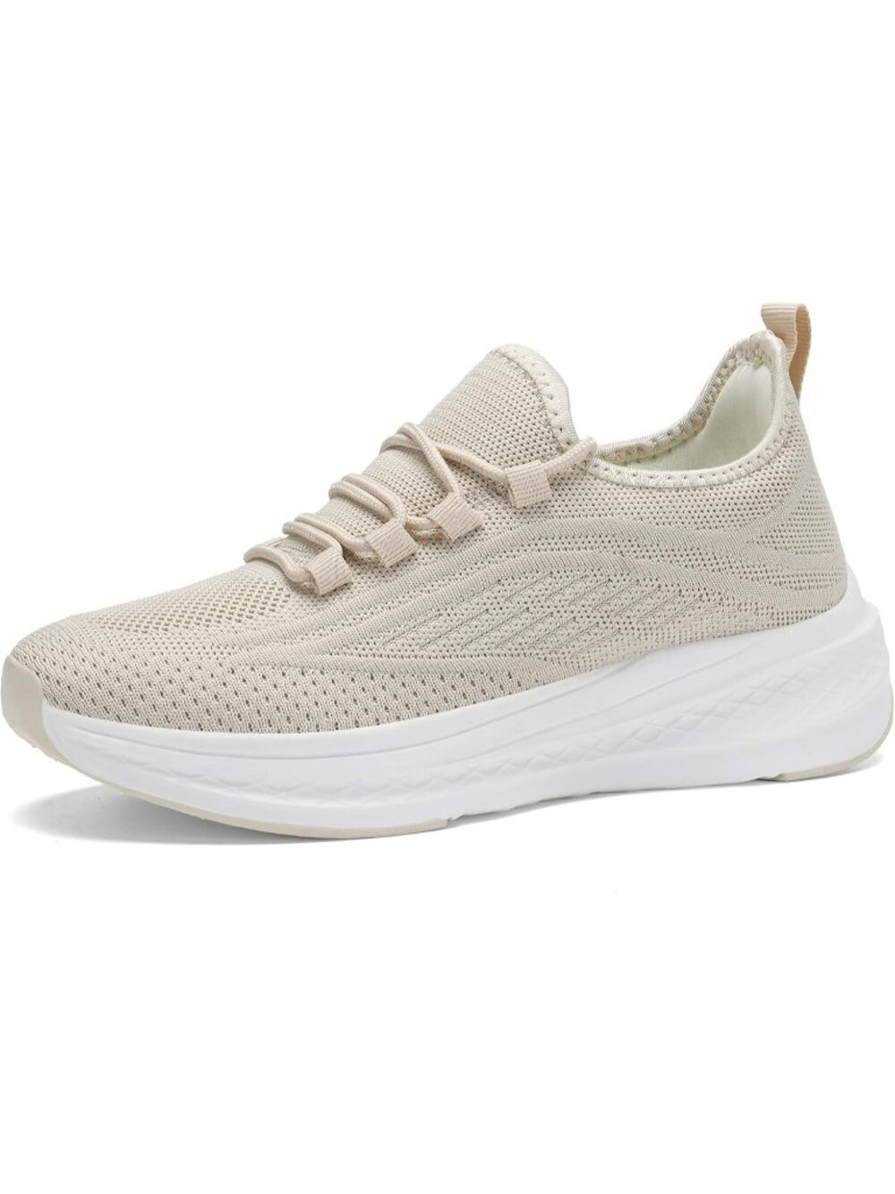 Women's Off White Breathable Lightweight Walking Non Slip Fashion Casual Sneaker